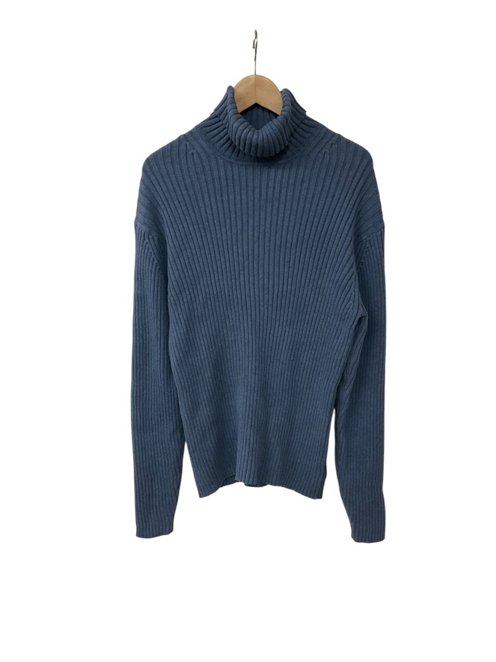 Y2K Vintage Gap Blue Ribbed Cotton Turtleneck Sweater L Mens Women’s